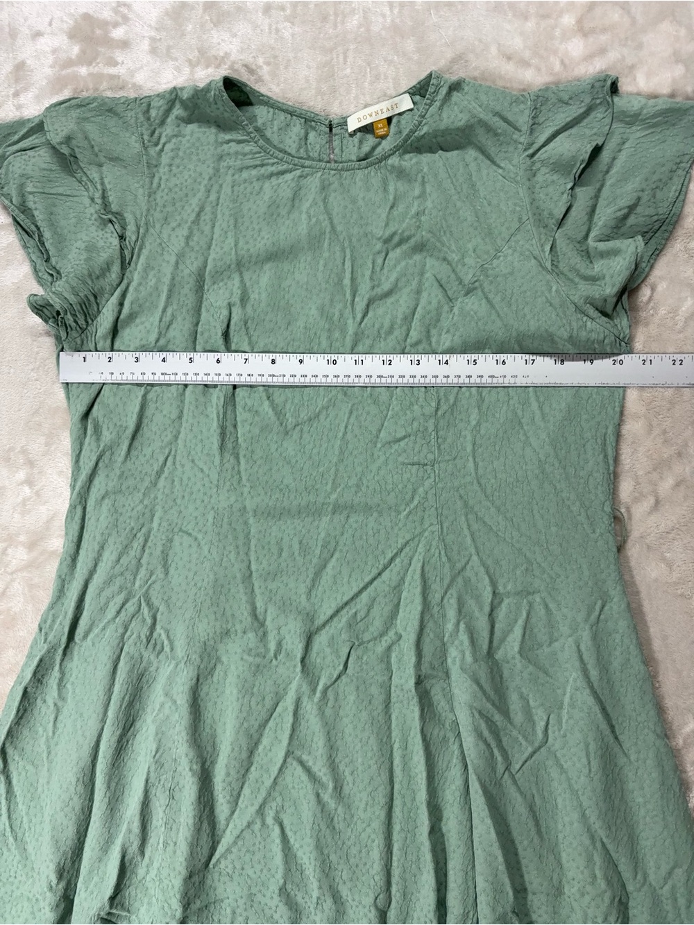 Downeast Sage Green Flutter Sleeve Textured Midi Dress XL - Picture 10 of 13